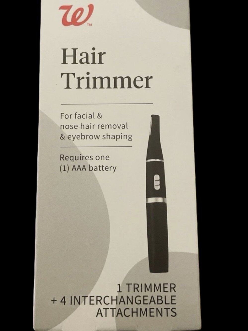 Walgreens Compact Cordless Facial, Nose, Eyebrow Trimmer Travel Cruise Unisex